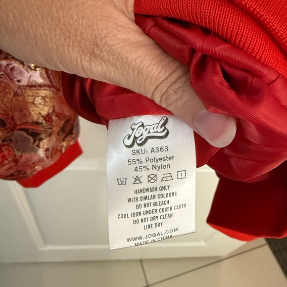 Jogal Style Jacket Mens Large Red Embroidered Satin Bomber Chinese New Year Y2K - Picture 4 of 5